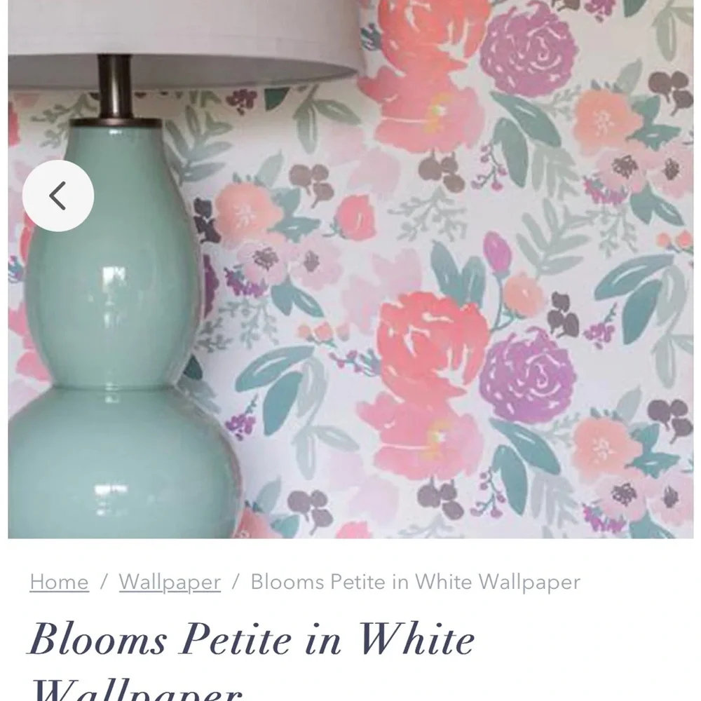 Catlin Wilson Blooms Petite in White Wallpaper